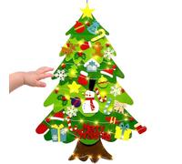 Wezalget Sapin De Noël pour | Décorations De 102 Cm avec Lumières LED | Sapin De Noël en Feutrine Interactif,Set De Loisirs Créatifs pour Bébé Et Enfant, Maison, Salle De Classe, Fêtes