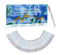 Wezalget Stylos Gel Acrylique 3D Pour Peinture,Ensemble Marqueurs Acrylique Pour Pierres - Marqueurs Pour Colorier Et Dessiner Pour Toile Bois Tissu Papier Album Photo Cartes Projets Créatifs