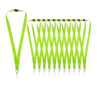 WEZEBEL Lot de 12 Cordons Tour de Cou Vert Pomme avec Fermoir Sécurisé, Lanières en Polyester Durables pour Carte d’Identité, Clés, Bureau, École, Événements