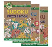 WF Graham Livres de sudoku respectueux de l'environnement pour adultes | Sudoku sans plastique, casse-tête, livre d'activités mathématiques | Plus de 130 puzzles dans chacun | Lot de 3