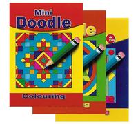 WF Graham Lot de 12 mini livres de gribouillage A6 | Livres de coloriage pour enfants, remplissage de sacs de fête pour enfants avec illustrations géométriques pour les enfants à gribouiller et à