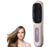 WFang625 Mini brosse à lisser sans fil portable avec chauffage rapide, brosse à lisser rechargeable