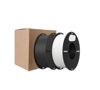 WFBOUPXQ Filament PLA for imprimante 3D, 1.75mm, 2kg, Blanc et Noir, Pack de 2 bobines, adapté à la Plupart des imprimantes FDM