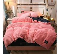 WFBZ Lot de 4 housses de couette en flanelle de velours - Couleur unie - Pour l'automne et l'hiver - En jade - 220 x 240 cm