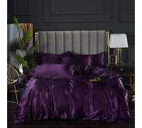 WFBZ Parure de lit d'été en satin soyeux 135 x 200 cm - 1 housse de couette avec fermeture éclair et taie d'oreiller 50 x 75 cm (A3, 220 x 240 cm)