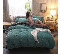 WFBZ Parure de lit en polaire double face - En velours polaire - Pour l'hiver - Avec housse de couette - 200 x 230 cm + 50 x 75 cm x 2 cm