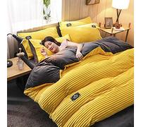 WFBZ Parure de lit en velours polaire - Double face - Super King Size (A6,200 x 230 cm + 50 x 75 cm) - 3 Pièces - Housse de couette et taies d'oreiller - Lavage en machine
