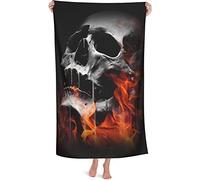 WFBZ Serviette de Plage et de Bain avec Motif tête de Mort, Serviette de Plage Microfibre, têtes de Mort décorées avec Une Grande Serviette de Bain légère Serviette de Plage Voyage (A1,90x180 cm)