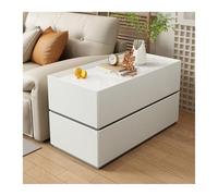 WFchenj222-6 Table d'appoint de canapé en Bois Massif, d'angle Moderne et Simple, Buffet Rangement for Salon, Chevet Domestique Table de Chevet(Blanc,80x30x60cm)