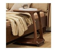 WFchenj222-6 Table d'appoint Mobile Table d'appoint en Noyer Noir, Table d'appoint de canapé Mobile, Table de Chevet Simple en Bois, Coin en Forme de C, Plusieurs Table Basse