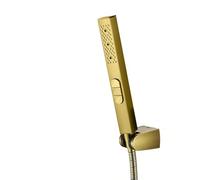 WFCTG pommeau de douche, douchette, avec tuyau 1,6M, Economie Deau, 3 types de jets, Haute Pression, Pommeau de Duche Haute Pression, Anti Calcaire Douchette, Acier inoxydable 304 (Or brossé)