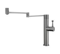 WFCTG Robinet Cuisine, Robinet De Cuisine, 2 Modes De Réglage, Robinet Cuisine Pliable Pour Fenêtre, Mitigeur Evier Cuisine, Noyau De Valve En Céramique (Gris métallisé)