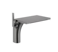 WFCTG Robinet Salle De Bain, Mitigeur Lavabo, Bec Cascade, Laiton, Mitigeur Design Moderne avec Connexion G1/2, Monocommande, Cartouche Céramique Anti-Fuite, Eau Chaude/Froide