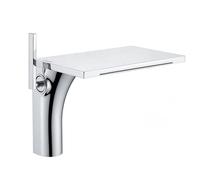 WFCTG Robinet Salle De Bain, Mitigeur Lavabo, Bec Cascade, Laiton, Mitigeur Design Moderne avec Connexion G1/2, Monocommande, Cartouche Céramique Anti-Fuite, Eau Chaude/Froide