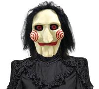 Wffeila Masque d'Halloween Horror Killer Billy Poupées Masque de clown effrayant pour adultes Masque de clown effrayant en latex avec cheveux pour fêtes costumées, fans de film et collectionneurs,