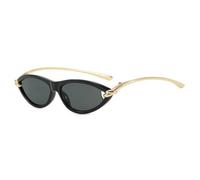 WFFZTZW Lunettes de soleil œil de chat vintage pour femmes et hommes, style punk, tendance, sexy, pour l'extérieur, en métal, UV400 (noir et noir)