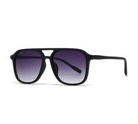 WFFZTZW Lunettes de soleil tendance à double pont pour femmes et hommes, style rétro, dégradé, nuances Uv400 (dégradé noir et gris)