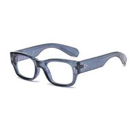 WFFZTZW Monture de lunettes tendance pour hommes, monture transparente, charnière à ressort rétro, rivets (bleu clair)
