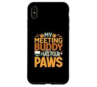 WFH My Meeting Buddy Has Four Paws Funny Pet Coque pour iPhone XS Max