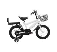 WFIETN Vélo pour enfant de 14 pouces avec roues jockey et panier à partir de 3 à 7 ans pour fille et garçon, hauteur réglable 43-49 cm, vélos de route pour enfants en acier à haute teneur en carbone