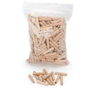 Wfix 400 pcs de cheville bois 6 mm x 30 mm - goujon bois de hêtre massif idéal pour fraise à bois - convient pour gabarit de percage/guide de percage