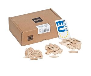 WFix assortiment lamello d’assemblage | type Lamello 20 / 10 / 0 à 200 pièces/taille | lamelle bois en hêtre massif | Idéal pour fraiseuse bois / fraiseuse à lamelles