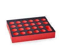 WFix Insert à cartouche en silicone rouge pour L-BOXX 374 G (ancienne version) - Insert en mousse XPE pour 22 cartouches + buses - Antidérapant - Résistant à l'eau - Fabriqué en Allemagne