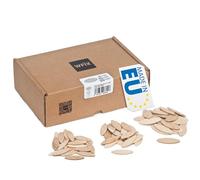 WFix Lamelles d’assemblage Assortiment en bois 0 10 20, 500 pièces,hêtre massif FSC, pour rainure 4 mm, assemblages bois précis pour meubles, cadres et onglets, triées par taille