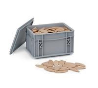 WFix Lamelles d’Assemblage Type Lamello 10 Taille 10 250 pièces Chevilles Plates en Bois de Hêtre dans un Coffret de Rangement EUROboîte Idéal pour Fraisage et Bricolage