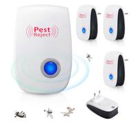 WFKKMEQ Ultrason Anti Moustique, Répulsif Ultrason Insectes, Souris et Rats, Intérieur Répulsif Électronique pour Souris, Rats Fourmis Araignées Moustiques - 4 Pack