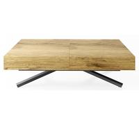 WFL GROUP Height-Adjustable and Extendable Coffee Table Cavetta X - Multifunctional Living Room Dining Table 120-200/80/27-76 cm - Made in EU - Wood