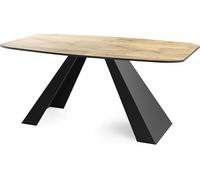WFL GROUP Table-à-Manger Extensible Monte Design Moderne, Table Rectangulaire - Extensible De 160 Cm à 200 Cm, Pieds Métalliques Noirs Revêtus De Poudre - 160x80 Cm - Chêne Lancelot