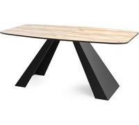 WFL GROUP Table-à-Manger Extensible Monte Design Moderne, Table Rectangulaire - Extensible De 180 Cm à 220 Cm, Pieds Métalliques Noirs Revêtus De Poudre - 180x90 Cm - Chêne Craft