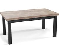 WFL GROUP Table à Manger Extensible Rectangulaire Moderne - Gain De Place - Pieds en Bois Noir - Fabriqué en UE - 140 X 80 Cm - Chêne Sonoma