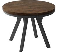 WFL GROUP Table à Manger Extensible Ronde Designer - Style Loft, Industriel, Peu Encombrant - Pieds Noirs - 100 à 200 Cm - pour 5-10 Personnes - Fabriqué en UE - Chêne Lefkas - 200 Cm