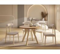 WFL GROUP Table à Manger Extensible Ronde Designer - Style Loft, Peu Encombrant - Pieds en Bois - Table Gain De Place 80 à 160 Cm - pour 4-8 Personnes - Chêne Craft Marron - 160 Cm