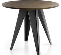 WFL GROUP Table De Salle à Manger Ronde De Style Industriel - Moderne - Extensible De 100 Cm à 140 Cm - Pieds Métalliques Noirs - Compact pour Petite Cuisine Ou Salon - Chêne Lefkas