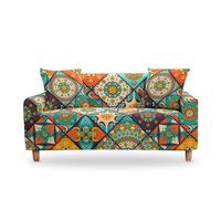 WFLGAN LESANGBAIHUODIAN Housse de canapé élastique for Salon, Motif Ethnique 3D, Motif Mandala, bohème, Universelle(Color 6,2 Seater (145-185cm))