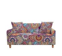 WFLGAN LESANGBAIHUODIAN Housse de canapé élastique for Salon, Motif Ethnique 3D, Motif Mandala, bohème, Universelle(Color 5,4 Seater(235-300cm))