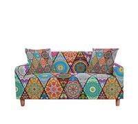 WFLGAN LESANGBAIHUODIAN Housse de canapé élastique for Salon, Motif Ethnique 3D, Motif Mandala, bohème, Universelle(Color 3,4 Seater(235-300cm))