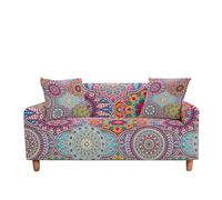 WFLGAN LESANGBAIHUODIAN Housse de canapé élastique for Salon, Motif Ethnique 3D, Motif Mandala, bohème, Universelle(Color 2,4 Seater(235-300cm))