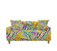 WFLGAN LESANGBAIHUODIAN Housse de canapé Extensible, Motif Feuilles Tropicales, idéale for Le Salon, canapé sectionnel en L, 2/3 Places, Style Nordique(Color 1,2 Seater (145-185cm))