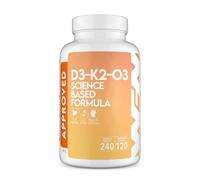 WFN Approved D3-K2-O3 - Vitamine D3 + K2 + Oméga 3-240 gélules - Fabriqué et testé en Allemagne