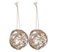 WFNIHONHON 2pcs perroquets Mord Jouet Suspendu Rattan Balle Coton mâtain Oiseaux Jouet Accessoires