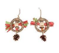 WFNIHONHON Balançoire Suspendue à mâcher en Forme de Pomme de pin avec Bois, Coque de maïs, Corde d'algues pour perruches, calopsittes, inséparables