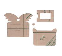 WFNIHONHON Gabarit acrylique DIY pour sac de cartes portefeuille, pochoir artisanal 12 x 8,5 cm, guide de perforation de précision, matériau durable réutilisable, rangement facile