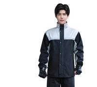 WFNIHONHON Imperméable imperméable pour activités de Plein air, vêtements de Pluie légers et Respirants avec Bandes réfléchissantes, Conception à col Haut, pour Le Cyclisme, la (L)