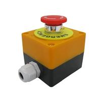 WFNKJTGO Interrupteur à Bouton-Poussoir d'arrêt d'urgence DPST à Capuchon Champignon Rouge, Coque en Plastique, AC660 V 10 A, for Ascenseur d'équipement, Interrupteur d'arrêt d'urgence à Verrouillage
