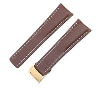 WFRUEDWC 22 mm 24 mm en cuir authentique en cuir noir brun de brun pour Breitling Men Watch Watch Strap Deployment fermoir