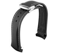 WFRUEDWC Bande de montre en caoutchouc à extrémité incurvée de 20 mm 22 mm pour bracelets de montre Omega Seamaster avec bracelets de luxe pliants Bracelets en silicone